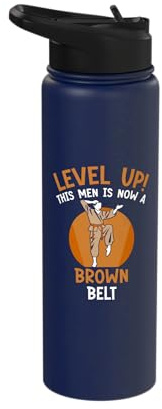 This men is now a brown belt Stainless Steel Insulated Water Bottle