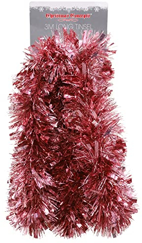 Christmas Concepts® 3m / 9.8ft Tinsel de Noël Chunky/Fine - Décoration de Noël - Tinsel de Haute qualité (Blush Rose)