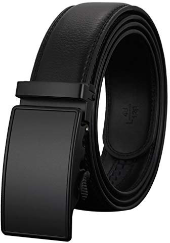 Gürtel Herren Leder Mode Schwarz Stil,Ledergürtel Ratsche Automatik-Gürtel,Gürtel für Männer Jeansgürtel Business Anzug Canvas (Stil-A, 130 CM)