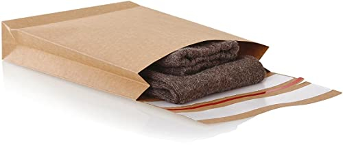 e-Green Faltentasche 229x162x40 mm (250 Stück), haftklebende Faltentaschen mit Klotzboden und Seitenfalte, wiederverwendbare Versandtaschen aus 100% FSC zertifiziertem Kraftpapier, 120g/m²