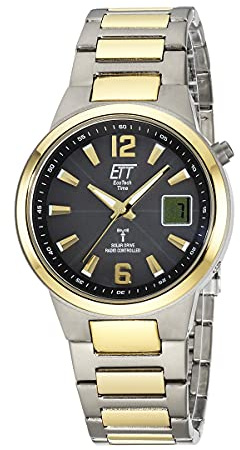 ETT Eco Tech Time Radio Solar Men's Watch Analogue with Digital Date with Titanium Strap EGT-11468-21M, Bracelet