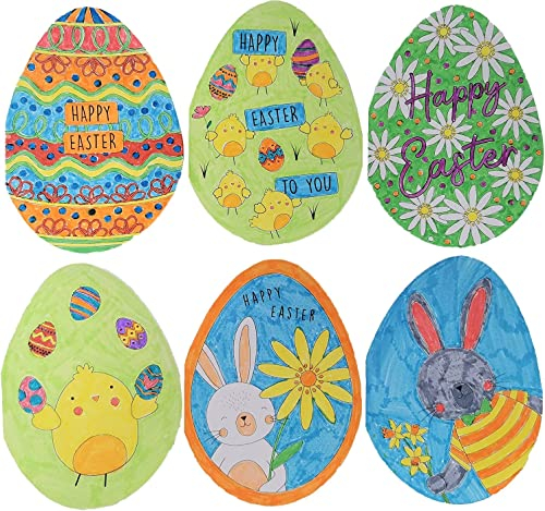 12 Osterkarten zum Selbermalen mit Umschlägen