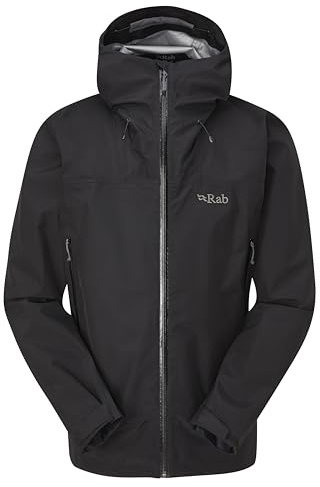 Rab Men’s Namche GTX Jacket - Gore-Tex Waterproof Breathable Rain Coat for Trekking & Casual Use - Black - Large