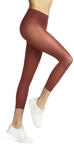 FALKE Pure Matt 50 DEN Capri W Le semi-opaques unis 1 paire, Leggings Femme, Rouge Lobster 8862, M-L