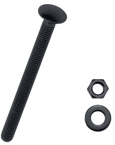 6 Sets 1/2-13 x 4 Carriage Bolt Kit & Nuts & Flat Washers Black 304 SS