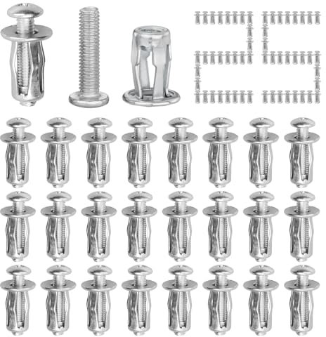 25 Ensembles Cheville Expansion Cheville Placo Chevilles Placo Cheville Beton Chevilles Cheville Parpaing Creux Cavité Creuse en Métal M5 pour la Fixation de Tôles Murs Portes Fenêtres Blocs Creux