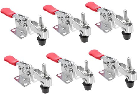 Uonlytech 10piezas Abrazaderas De Palanca Rápida Horizontal Abrazaderas De Sostenimiento Ajustables Herramienta De Sujeción Metálica Para Carpintería y Montaje