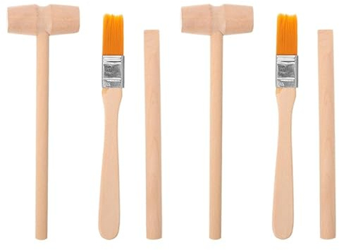 Toddmomy Dinosaur Digging Kit 6Pcs Archaeological Excavation Tools with Wooden Hammer Brush and Shovel for Kids Stem Educational Pretend Play