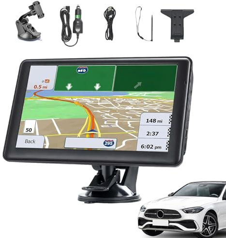 GPS-navigatör för bil - GPS-bilsystem 18 cm | kartvisning på smart pekskärm för fordon under långa resor med husbil för män och kvinnor