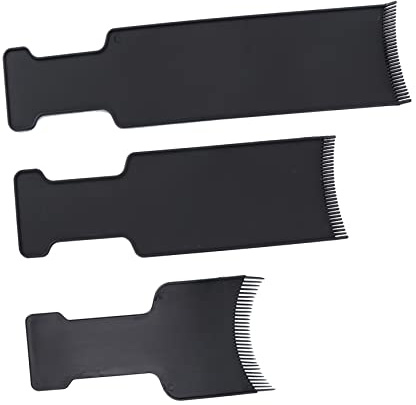 Vaguelly 3 Piezas Peine para Teñir Cabello Negro con Tablero para Balayage Herramienta de Peluquería para Mechas Cepillo para Cuidado y Protección del Cabelludo Profesional y Doméstico