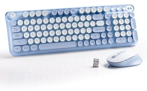 MPTOG Wireless Keyboard and Mouse Combo (Blue)