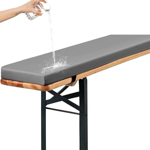 Générique Coussin Rembourré pour Banc de Bière Mobilier de Tente 220 X 25, 180 X 23, 200 X 30 Coussins de Banc D'extérieur Imperméable D'assise de Chaise pour Mobilier De Salon,Light Gray,130x30x5cm