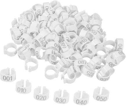 VICASKY 100pcs Pigeon Leg Bands Ring for Bird Pigeon Supplies Bird Leg Rings for Poultry Distinguish Marker Racing Band for Farm Use