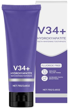 Pasta Dental Blanqueadora Purple V34, blanqueador dental morado, pasta dentífrica blanqueadora, corrector del tono dental, elimina las manchas, Uso Diario Suave