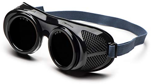 Occhiali protettivi modello 618 con lente IR 5 in vetro per saldatore