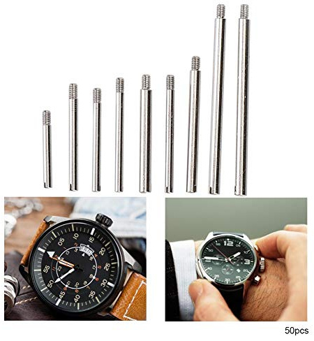 Vite di riparazione dell'orologio, metallo 10 dimensioni Set di viti per cinturino dell'orologio Accessori per strumenti di riparazione dell'orologio con scatola di immagazzinaggio(50pcs)