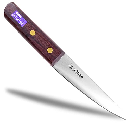 Seki Japan Masahiro Boning Knife Round Type, 150 mm (5.9 inch), honesuki Japanese Carbon Steel Rose Wood Handle