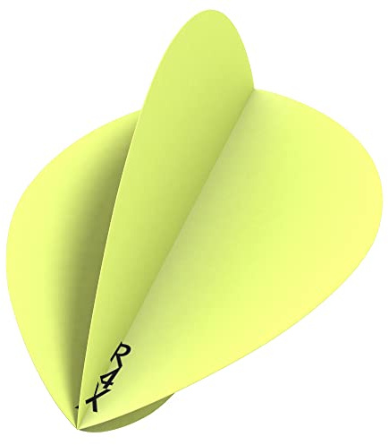 RUTHLESS F3443 R4X | 100 Micron Premium Extra Strong Dart Flights, Pear Shape, 3 Sets of 3 Flights, Yellow