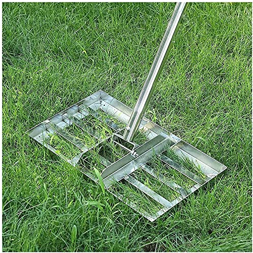 Rasenrechen, Grasrechen, Rasen-Nivellierrechen, Verstellbarer Gartenrechen, 119,4 cm, Leichter Stahlgriff, geeignet für Garten, Hinterhof, Golf/Rasen