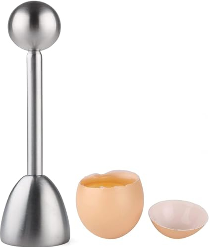 Stainless Steel Egg Cutter & Topper - Eggshell Separator for Hard & Soft Boiled Eggs