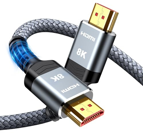 Snowkids 8K HDMI Cable 4m, HDMI 2.1 Cable, 8K@60Hz hdmi, 4K@120Hz, eARC HDR10 4:4:4| 21:9, HDCP 2.2/2.3, 3D, VRR, Ethernet, Compatible with Latest game console/TV/HDTV/Blu-ray