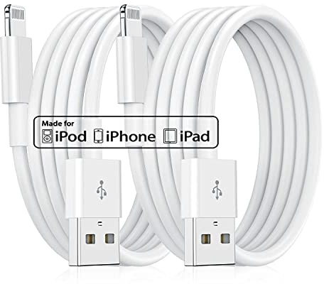 2Pack 2M iPhone Ladekabel Original,[MFi Certified] Lang Lightning to USB Kabel, Schnellladung 6ft Apple Ladekabel für Apple iPhone 14/13 Pro Max/12 Mini/11/XS/XS Max/XR/X/8 Plus/7Plus/6s/6Plus/SE,iPad