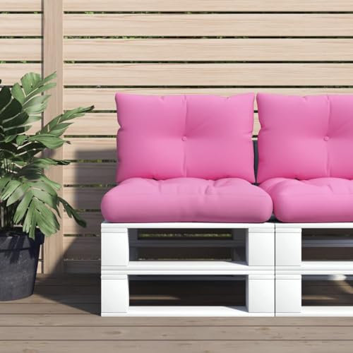 Gecheer Palettkuddar set med 2 rosa oxfordtyg, pallsoffkudde för trädgård, terrass, inomhus och utomhus, loungekudde, typ B