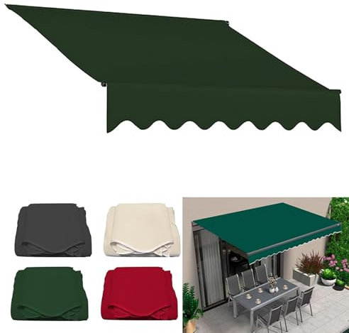 Generisch Housse de store imperméable de qualité supérieure - Tissu de rechange pour auvent de balcon - 6 x 2 m - Beige - Protection solaire et tissu d'extérieur - Matériau idéal pour auvents sans