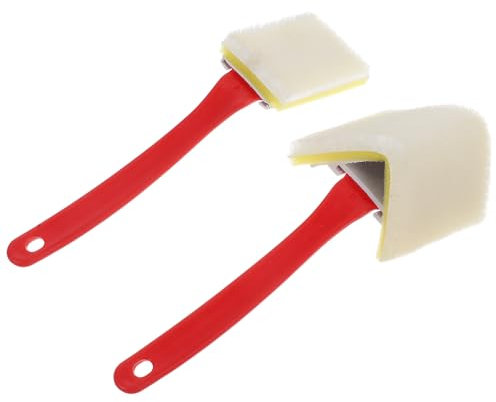 LALAFINA Lot De 2 Pinceaux Triangulaires pour Bordures De Murs Et Plafonds Brosse d'angle pour Peinture Outil De Finition pour Coins Intérieurs Et Extérieurs