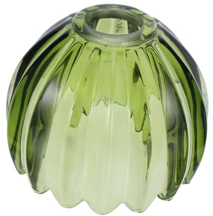 HOMSFOU Lampenschirm Aus Glas Grüner Kürbis Tischlampenschirm Aus Glas – Handgefertigte Pendelleuchte Für Schlafzimmer Küche Flur Badezimmer