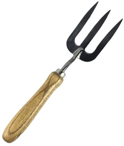IUVYTA Forchetta da Giardino Forca da Giardino in Acciaio Inossidabile con Manico in Legno, forca scavo Tradizionale for piantare Fiori e Verdure