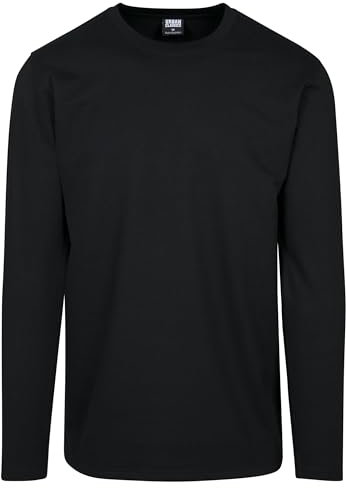 Urban Classics Herren Stretch Terry Longsleeve Langarmshirt, Schwarz (Black 00007), 3XL Große Größen EU