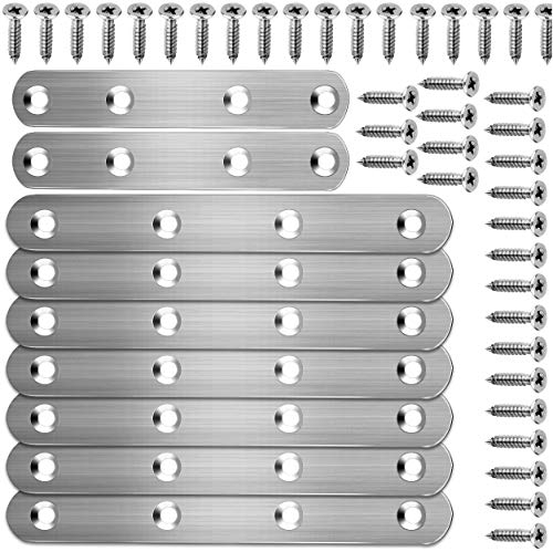 9 Pezzi Piastre di Giunzione per Riparazione,Piastre di Giunzione,In Metallo,Con 40Pcs viti di Fissaggio, 127 x 20 mm, 97 x 20 mm
