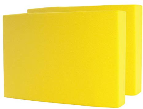 2er Set Spannbettlaken - Serie Maya Doppelpack Spannbetttuch für Matratzen bis 20cm - 90x200cm | 100x200cm, Sonnengelb, 100% Baumwolle, hochwertige Verarbeitung, mit Gummizug