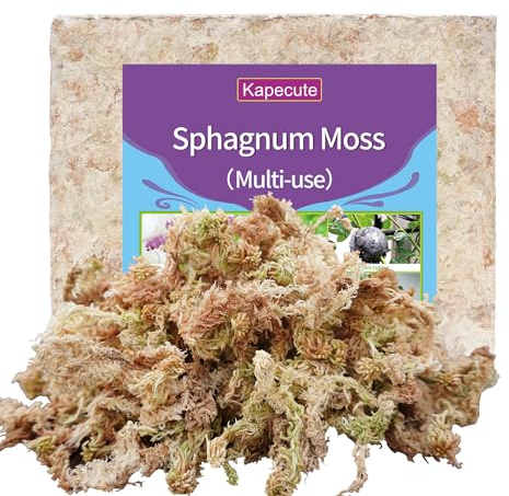 Kapecute Sphagnum Moss 34QT for Plant Propagation, Great Orchid Potting Mix, Help with Maintain Humidity, 10oz
