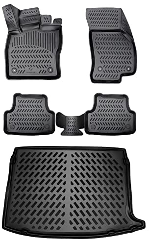 ELMASLINE 3D Gummimatten & Kofferraumwanne Set für Mercedes GLC (X253) 2015-2022 (SUV) | Passt Nicht in Plug in Hybrid!!!