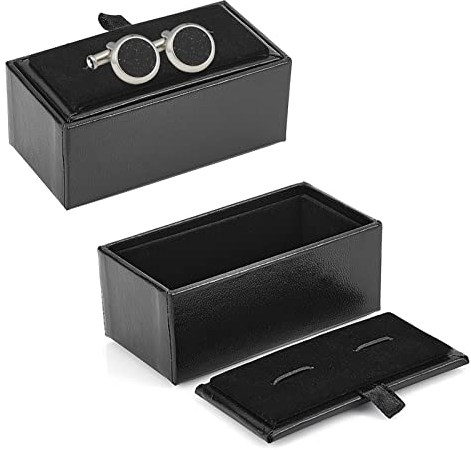 OLYCRAFT 2 Pezzi Scatola da Gemelli da Viaggio per Gemelli da Donna, Astuccio Regalo Piccola Scatola Organizzatore Regalo Portatile Vintage con Coperchio in Spugna Interno a Scatto per Bottoni Gemelli