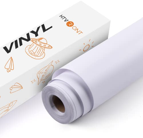 HTVRONT White Permanent Vinyl Roll - 12 x 25 FT Matte White Adhesive Vinyl Roll for Alll Cutting Machine, Silhouette, Cameo Cutters, for Signs, Scrapbooking, Craft, Die Cutters(Matte White)