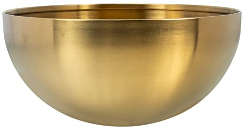 CALLARON Stainless Steel Salad Bowls - 1.5L Large Gold Serving Bowl, Metal Nesting Decoartive Mixing Bowl for Soup, Pasta, Snack,Cooking, Baking Prepping, 20 x 20 x 9 cm