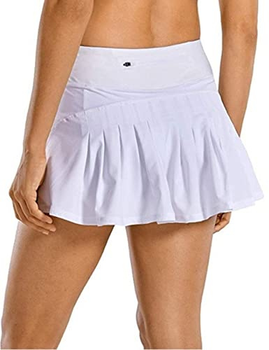 ThreeH Falda Plisada de Tenis Faldas Atléticas de Cintura Alta para Mujer Faldas de Golf para Correr Casual Yoga,Blanca