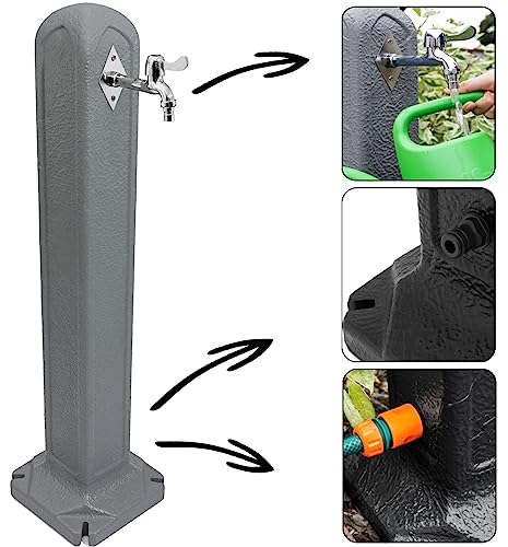 Colonne d'eau Jardin Réservoir Jardin Robinetterie de Jardin H 91,5 cm Degré Granit Robinet Hydrant