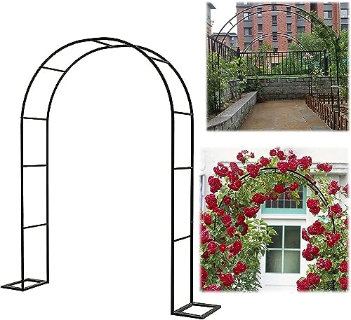 MISKYN Gartenbogen Rosenbogen Spalier Für Kletterpflanzen,120Cm 140Cm 180Cm 240Cm 300Cm 350Cm Breite Hochzeitsbogen Mit Basis,Witterungsbeständig,Weiß,W3M*H2.2M