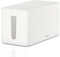 Hama Kabelbox, Mini (Kabelbox für Steckdosenleiste, einfaches Kabelmanagement, für Büro, Schreibtisch, Zuhause, Aufbewahrung von Ladegeräten, Festplatten etc., mit Gummifüßen) weiß