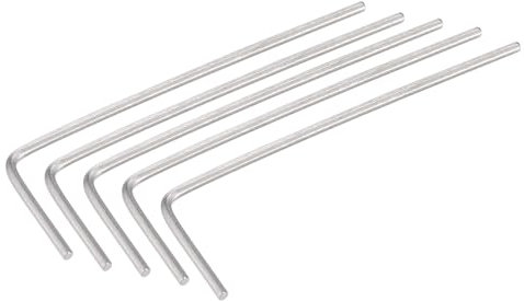 TOP-VIGOR 5Pcs 0.9mm Hex Key Wrench, Metric CR-V L Shaped Allen Key Imperial Hexagon Head Spanner Tool for Repairing, Installation