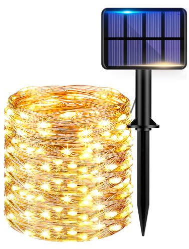 kolpop 12M Luces Solares Led Exterior Jardin, 120LED Guirnaldas Luces Exterior Solar con 8 Modos, Cadena de Luces Decoracion para Terraza, Fiestas, Patio, Bodas