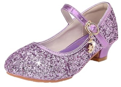 OBiQuzz Mary Jane Shoes Women's Strappy Pumps Glitter Heel Shoes Cosplay Party Costume Princess Dress Shoes Women's Shoes Elegant and Comfortable Ballet Flats Low Shoes Dance Shoes Evening Shoes