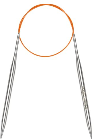 Coopay Ferri da maglia circolari da 6 mm, 60 cm, in acciaio inossidabile, con cavo flessibile, ferri rotondi per calzini a maglia, ferri da maglia fissi in metallo per piccoli progetti