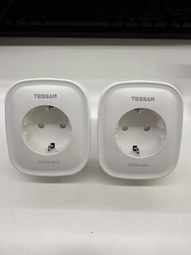 TESSAN Confezione da 2 Presa WiFi Smart Life, Timer Presa Elettrica Intelligente Alexa, Smart Plug Presa con Interruttore, Monitoraggio Consumi, Controllo Vocale, Compatibile con Alexa, Google Home