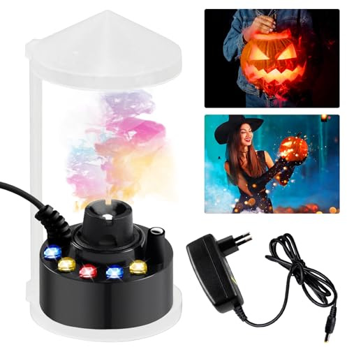 PORFOYO Nebulizzatore ad Ultrasuoni, 12 LED Nebulizzatore a Ultrasuoni, Mist Maker Fogger, Nebulizzatore Fontana, Nebulizzatore Halloween con Paraspruzzi Rimovibile per Interni o Esterni, Halloween