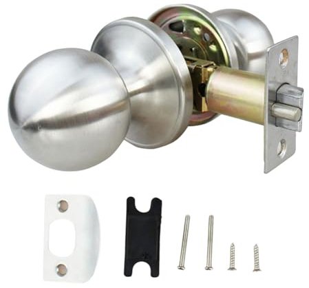 Pomos redondos para puerta interior, sin bloqueo, pomos redondos para puerta de entrada, pasajes de entrada, perillas de puerta redondas sin bloqueo